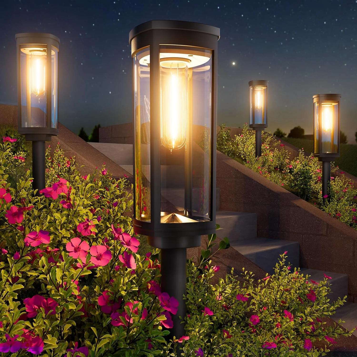Bright Solar Pathway Lights Outdoor, 8 Pack Solar Powered Garden Lights Waterproof IP65 - Image 2