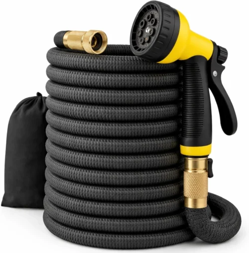 XpandaHose 75ft Expandable Garden Hose, Lightweight, Ultra Strong 3750D fabric, 4-layer latex core, expands 3X