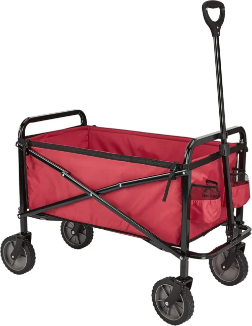 Basics Collapsible Heavy Duty Utility Wagon for Outdoor Sports, Camping, 265 Pounds Capacity