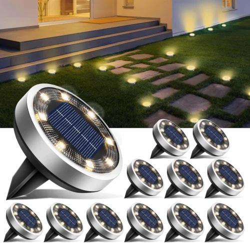 Alternative view of 16 Pack Solar Lights Outdoor Waterproof, 8 LED Solar Ground Lights - For Home Projects