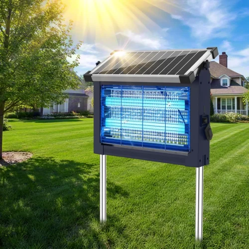 Solar Bug Zapper Outdoor, 4500V Mosquito Zapper Fly Trap for Patio, 10W Solar Panel, IPX5 Waterproof