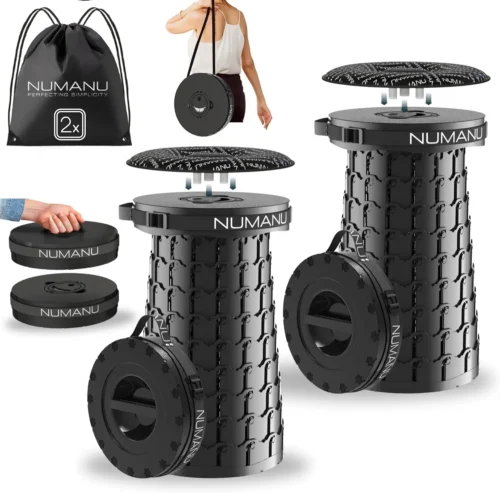2026 Upgraded XXL Collapsible Stool with Cushion & Bag, 1000lbs Max Weight, 19.7 Heavy Duty Portable Retractable