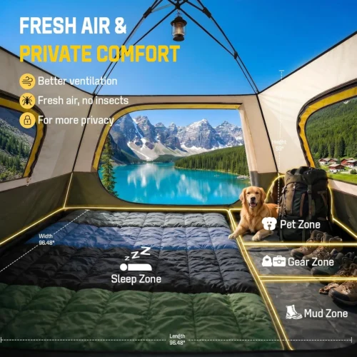 Alternative view of Person Instant Tents for Camping Setup in 50s, Cabin Tent with Rainfly, Waterproof Windproof Camping Tent