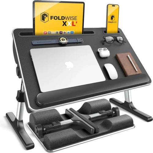 2-in-1 Lap & Bed Desk with Soft Cushions, Adjustable Height & Angle