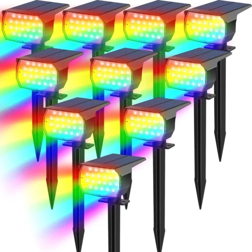 Alternative view of Solar Spot Lights Outdoor 10 Pack, [46 LED/3 Modes] Solar Landscape Spotlights Waterproof