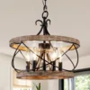 Wood Chandelier Light Fixture