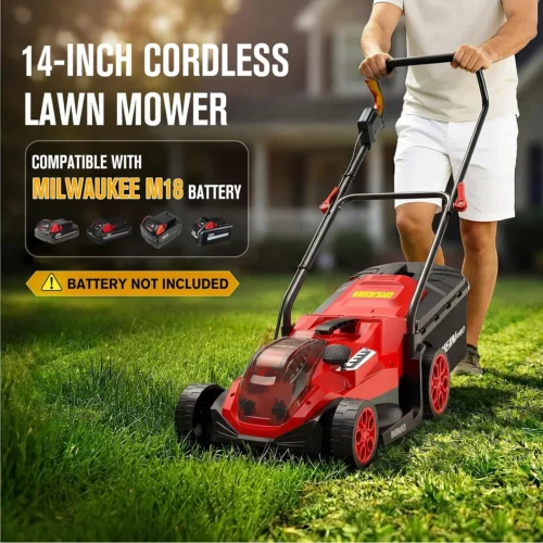 Alternative view of 14 Cordless Lawn Mower Compatible with Milwaukee M18 Battery - For Lawn Care