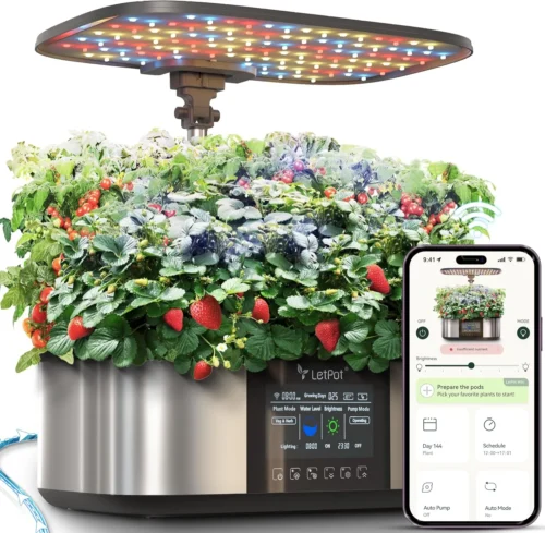 Alternative view of LPH-SE Hydroponics Growing System, 12 Pods Smart Herb Garden Kit Indoor, with 24W Growing LED, 5.5L Water Tank