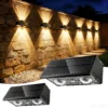 Solar Fence Lights Outdoor, 10 Pack 100LM Fence Lights Solar Powered Waterproof, 9 Color Modes