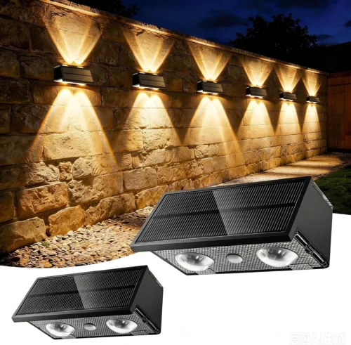 Solar Fence Lights Outdoor, 10 Pack 100LM Fence Lights Solar Powered Waterproof, 9 Color Modes