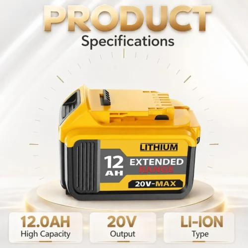 Alternative view of 4 Packs 12000mAh Replacement for Dewalt 20V Max Battery Extended Runtime Battery Compatible with Dewalt DCB200 DCB201 DCB203 DCB204 DCB205 DCB206