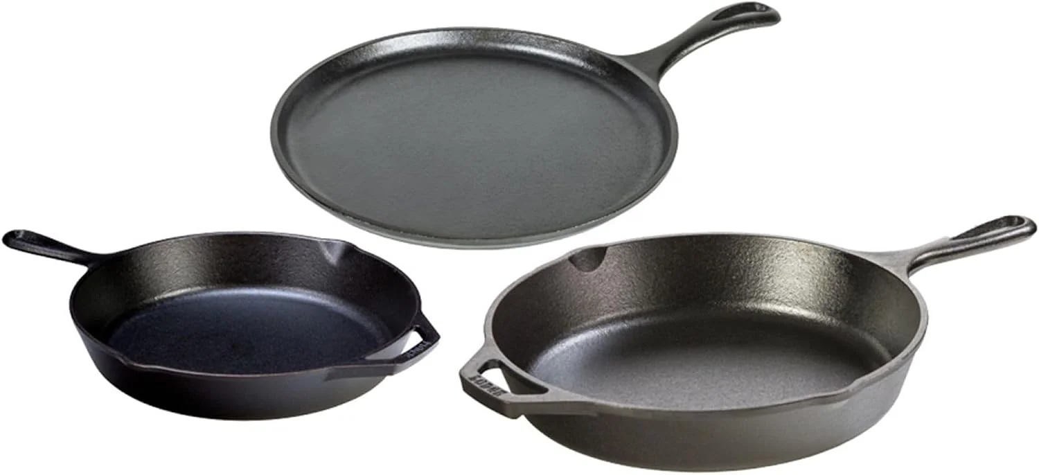 Lodge Cast Iron 5-Piece Set, PFAS-Free Pre-Seasoned Kitchen Set