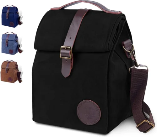 Alternative view of Classic Canvas Lunch Bag, 10L Insulated & Shoulder Strap for Adults