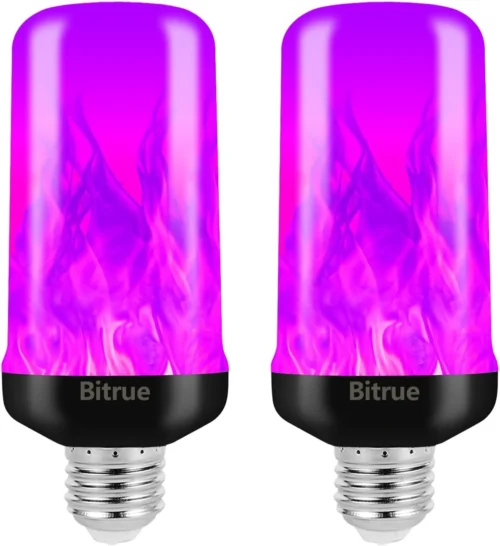 Alternative view of LED Flame Effect Light Bulb, 4 Modes Flame Light Bulbs, E26 Base Fire Light Bulb with Gravity Sensor, Flickering Light Bulbs Halloween Home Party (4
