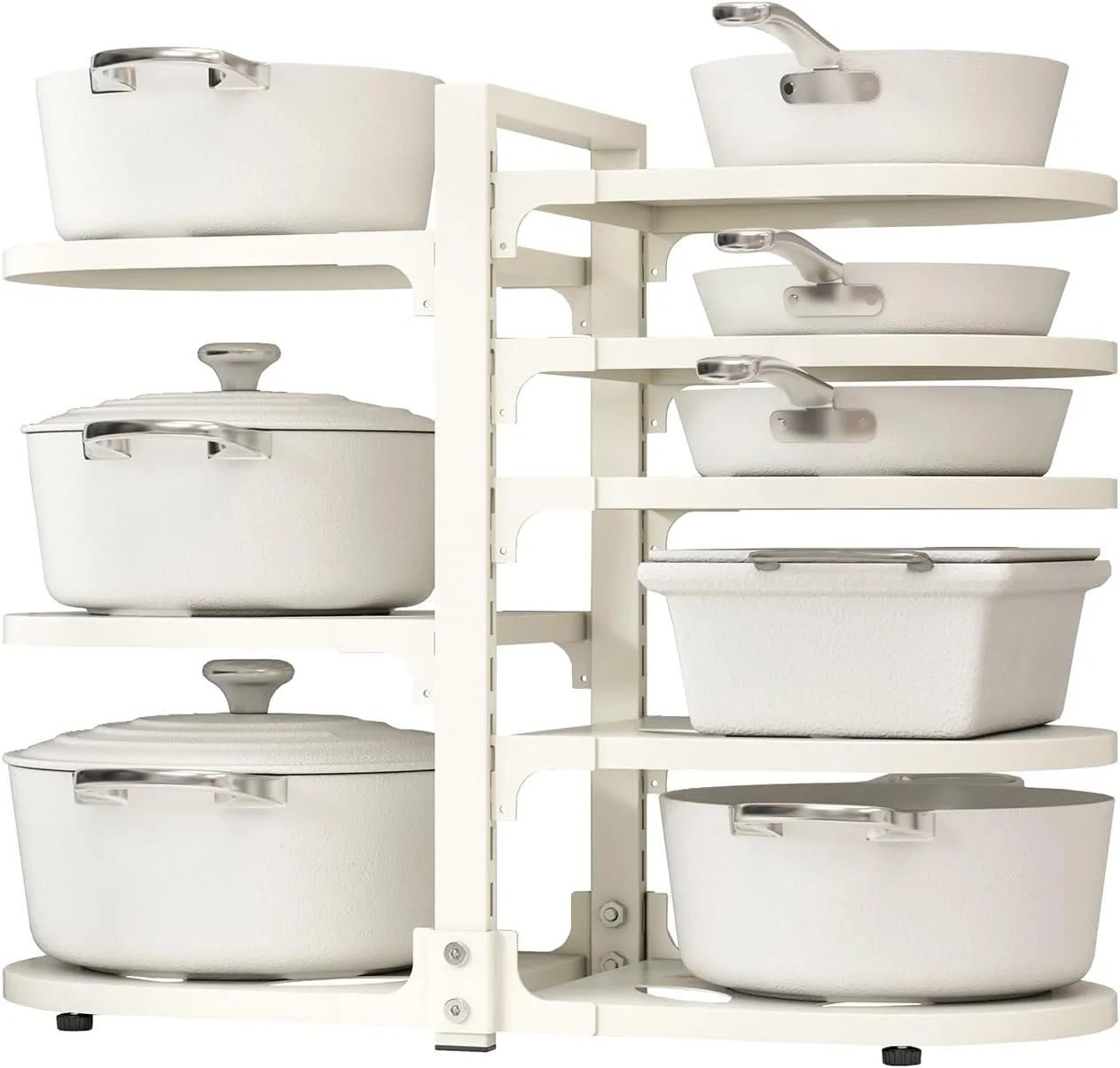 Fovkdcvw Adjustable Heavy Duty Pots and Pans Organizer Under Cabinet, 8-Tier Pot and Pan Organizers Inside Cabinet, Kitchen Cabinet Organizers and Storage, Black - Image 3