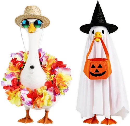 8 Set Porch Goose Outfits Holiday Goose Clothes - Valentine St. Patrick Easter Summer 4th of July Fall Halloween Christmas Lawn Porch Goose Clothing