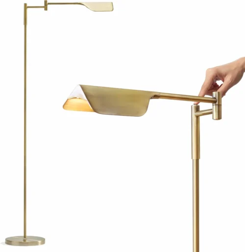 Leaf Pharmacy LED Reading Lamp, Dimmable Floor Lamp with Easy Rotation over Chair or Desk for Living Rooms & Offices, Adjustable Standing Tall Lamp