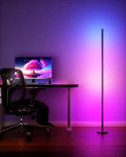 Floor Lamp, 2 Pack RGB Corner Lamp with App/Remote/Button Control, Smart LED Floor Lamp with 16 Million DIY Colors & 68+ Scene