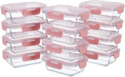 24-Piece Small Glass Food Storage Containers with Lids Airtight