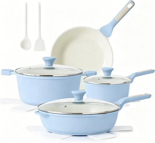 SENSARTE Nonstick Cookware Set 13 Pcs, Non Stick Pots and Pans Set