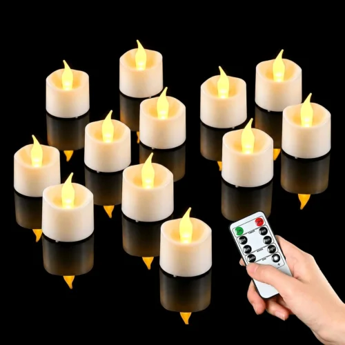 24PCS Flameless Tea Lights Candles with Remote Timer, Led Battery Operated Electric Votive Candle for Wedding Centerpiece Table Decorations
