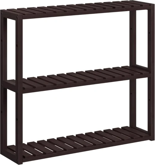 Alternative view of Bamboo Bathroom Shelf, 3-Tier Adjustable Plants Rack