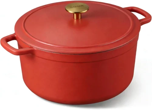 Alternative view of CAROTE 5QT Cream White Enameled Cast Iron Dutch Oven Pot with Lid