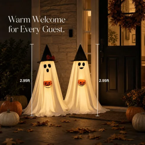 Alternative view of Decorations Indoor Lighted Ghost, 2 Pack Cute Light Up Ghosts