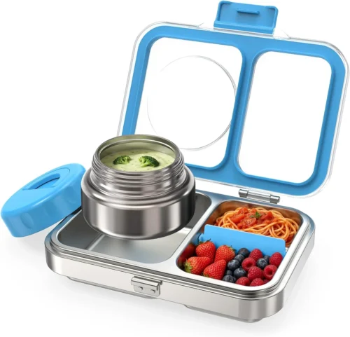 Alternative view of Stainless Steel Bento Lunch Box + 9.5oz Insulated Food Jar, Blue