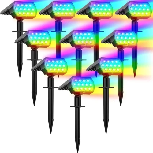 Alternative view of Color Changing Solar Lights Outdoor, IP68 Waterproof, RGB, 6 Pack