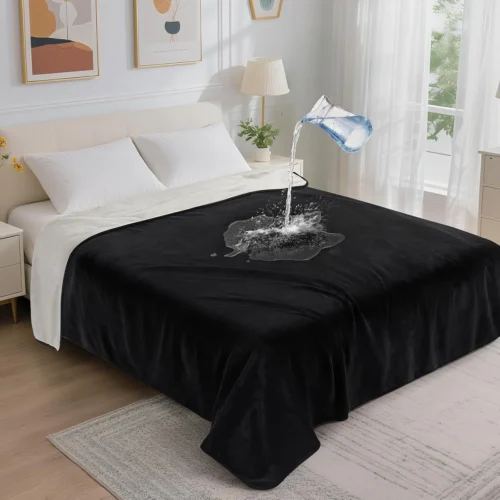 Alternative view of LOOBANI Waterproof Blanket for Bed, Soft Flannel Twin Bed Blanket 60 x 80