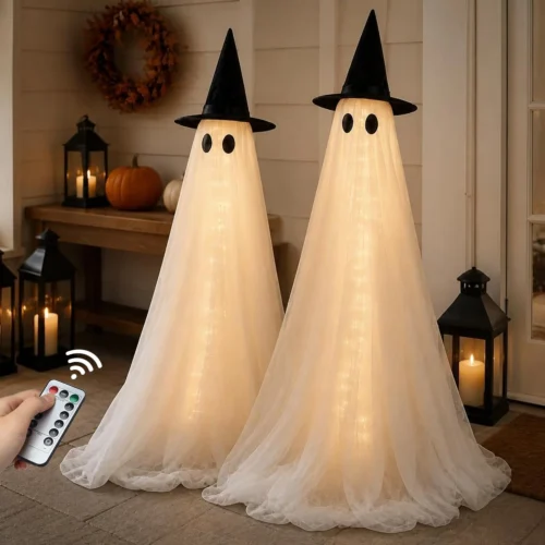 Decorations Outdoor 2 Pack 5FT Large Ghosts with Timer Remote