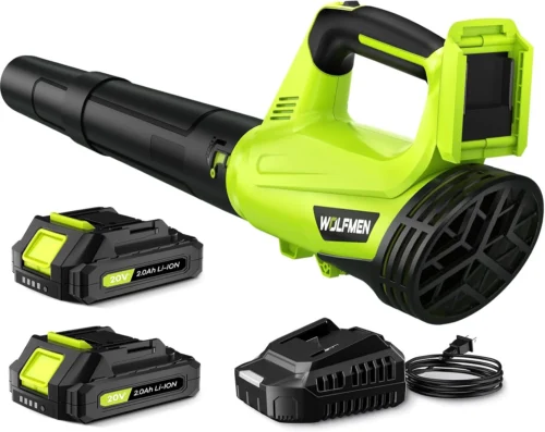 Alternative view of Blower, Electric Leaf Blower Cordless with 2 Batteries and Charger, 2 Speed Mode, Lightweight Cordless Leaf Blowers for Lawn Care, Blowing Leaves