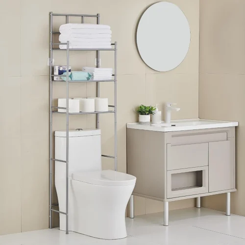 Alternative view of 3-Tier Over The Toilet Storage Rack, Grey