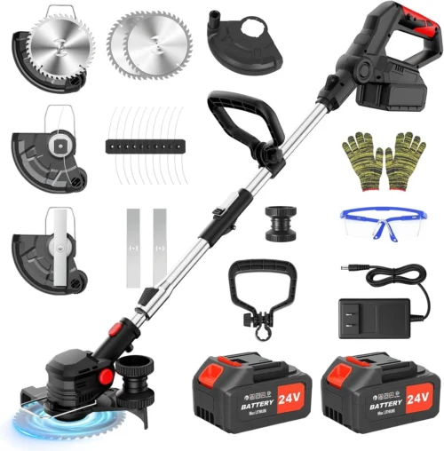 24V 8 Inch Cordless Weed Wacker, 3-in-1 Lawn Edger Grass Trimmer