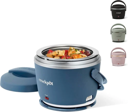 20oz Portable Electric Food Warmer, Personal Lunch Box Keeps Food Spill-Free & Warm, Ideal for Travel, Work, Car, On-the-Go, Dishwasher-Safe, Giftable