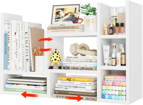 Alternative view of Desk Shelves Desktop Organizer Shlef - Black Office Organization for Top of Desk Organizers and Accessories Corner Bookshelf Table Top Shelving Small Hutch Decorations for Office