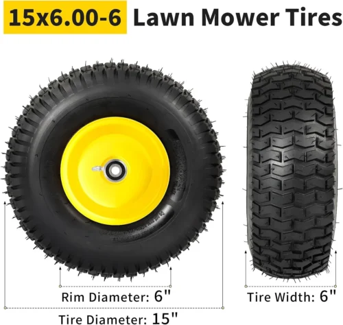 Alternative view of 15x6.00-6nhs Lawn Mower Front Tires for john deere Riding Tractor
