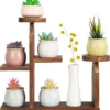Wood Desktop Plant Stand Indoor Small Windowsill Flower Shelf 4 Tier