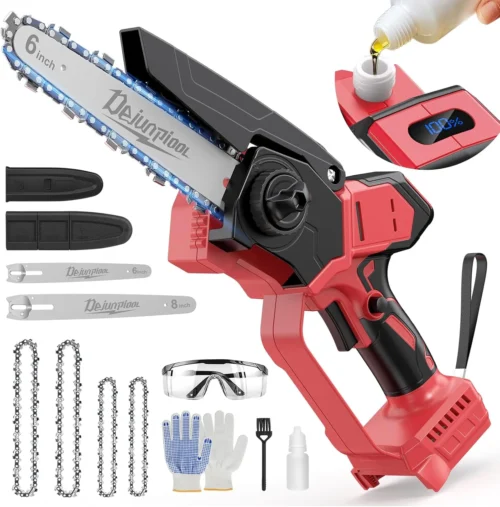 Mini Chainsaw Compatible with Dewalt 20V MAX Battery, 6 Inch & 8 Inch Small Electric Chainsaw Brushless, Auto Oiler