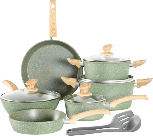 Alternative view of Kitchen Academy Pots and Pans Set Non Stick, 12pcs Induction Cookware
