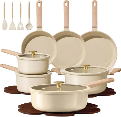 Alternative view of CAROTE Pots and Pans Set, Ceramic Cookware Set, 14pcs