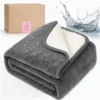 DOVIROS Waterproof Blanket for Bed Intimacy, Love Blanket Waterproof and Stain Proof, Absorbent, Washable Bed Protector for Couples, Liquid-Resistant Throw for Mattress Protection (80x60 Inch, Grey)