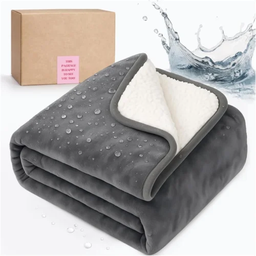 DOVIROS Waterproof Blanket for Bed Intimacy, Love Blanket Waterproof and Stain Proof, Absorbent, Washable Bed Protector for Couples, Liquid-Resistant Throw for Mattress Protection (80x60 Inch, Grey)