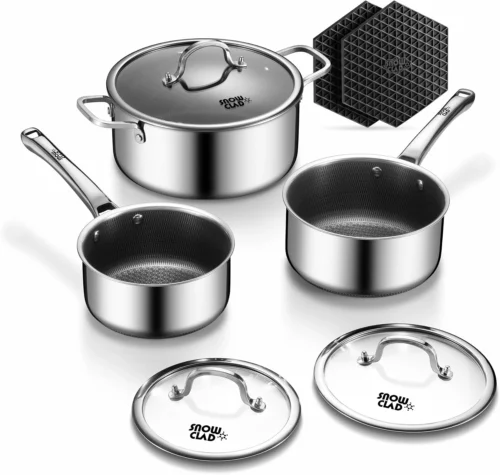 Sauce pan with lid, 1.5 Quart Hybrid Nonstick Sauce pan