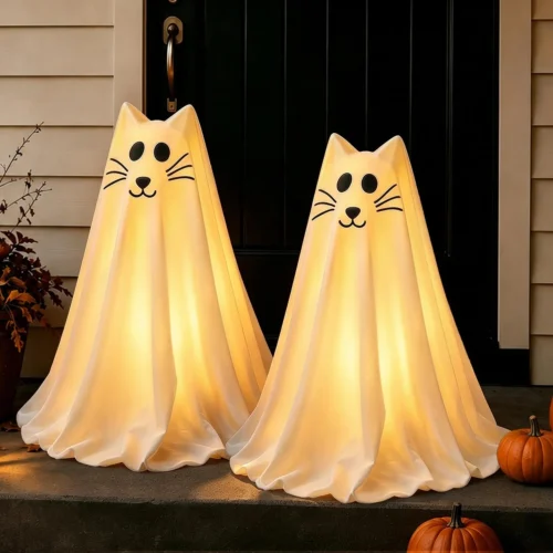 Alternative view of Decorations, 2.3 FT Light-Up Ghost Dog with Trick or Treat Sign