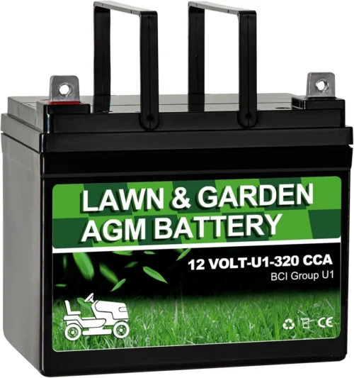 Lawn Garden AGM Battery Group 1 (U1-320CCA) Rechargeable SLA Starting Battery for Lawn, Tractors and Mowers, Compatible with John Deere, Toro