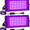 50W LED Black Lights with Switch+Plug, IP66 Waterproof, 2 Pack