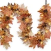 FT Lighted Fall Garland with Lights Autumn Automatic ON/Off Timer