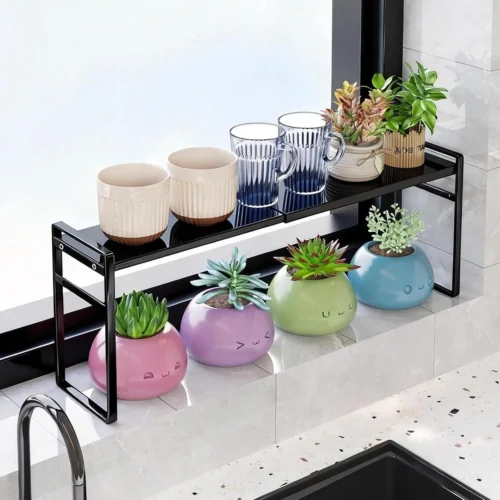 Alternative view of Pack Expandable Narrow Tall Storage Shelf with Anti-Detach Buckle